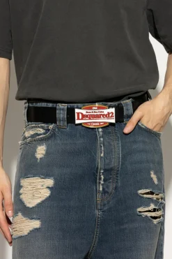 Dsquared2 CZARNY Skórzany pasek
