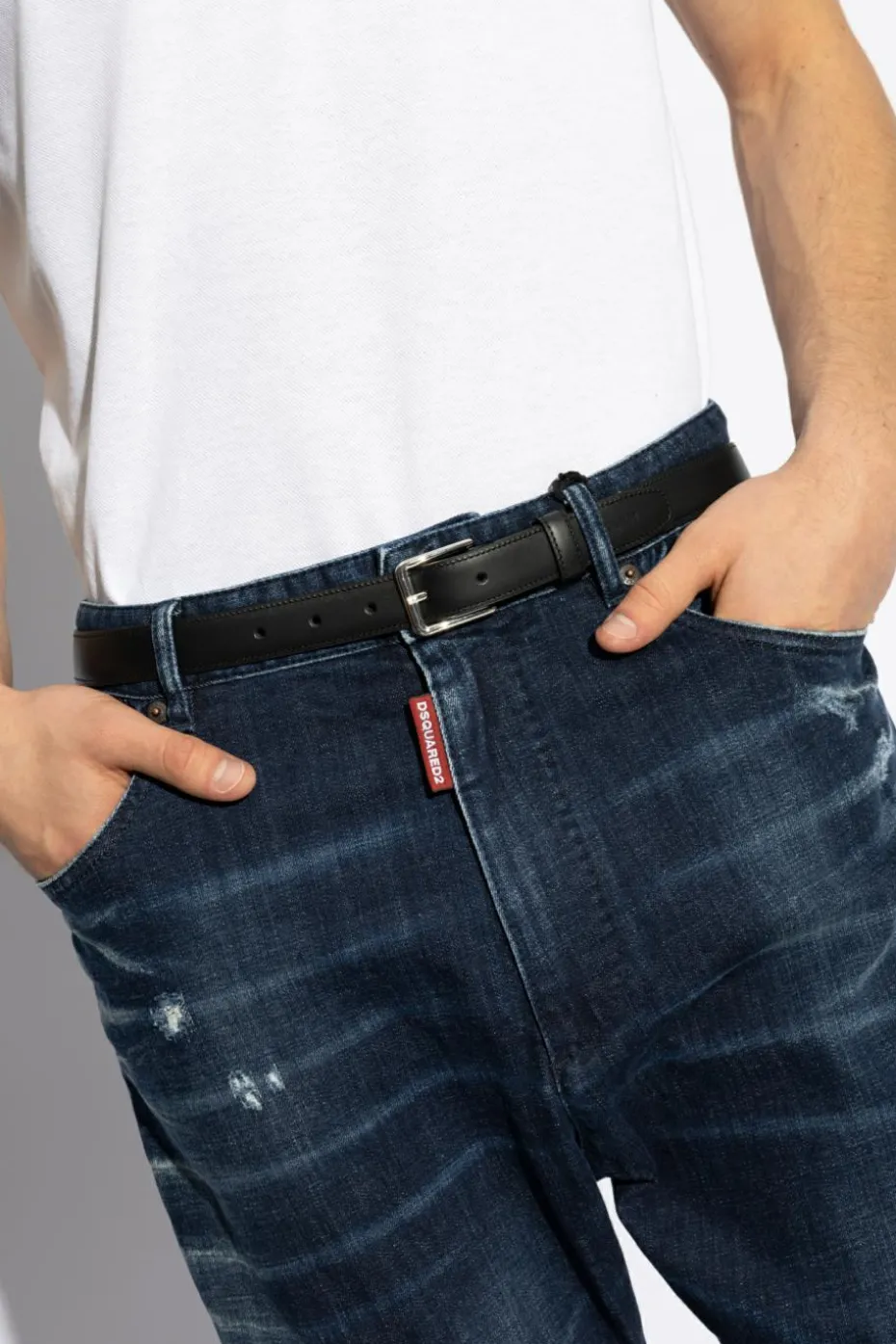Dsquared2 CZARNY Skórzany pasek