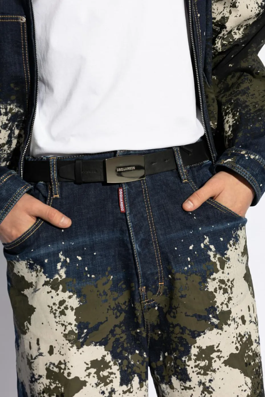 Dsquared2 CZARNY Skórzany pasek