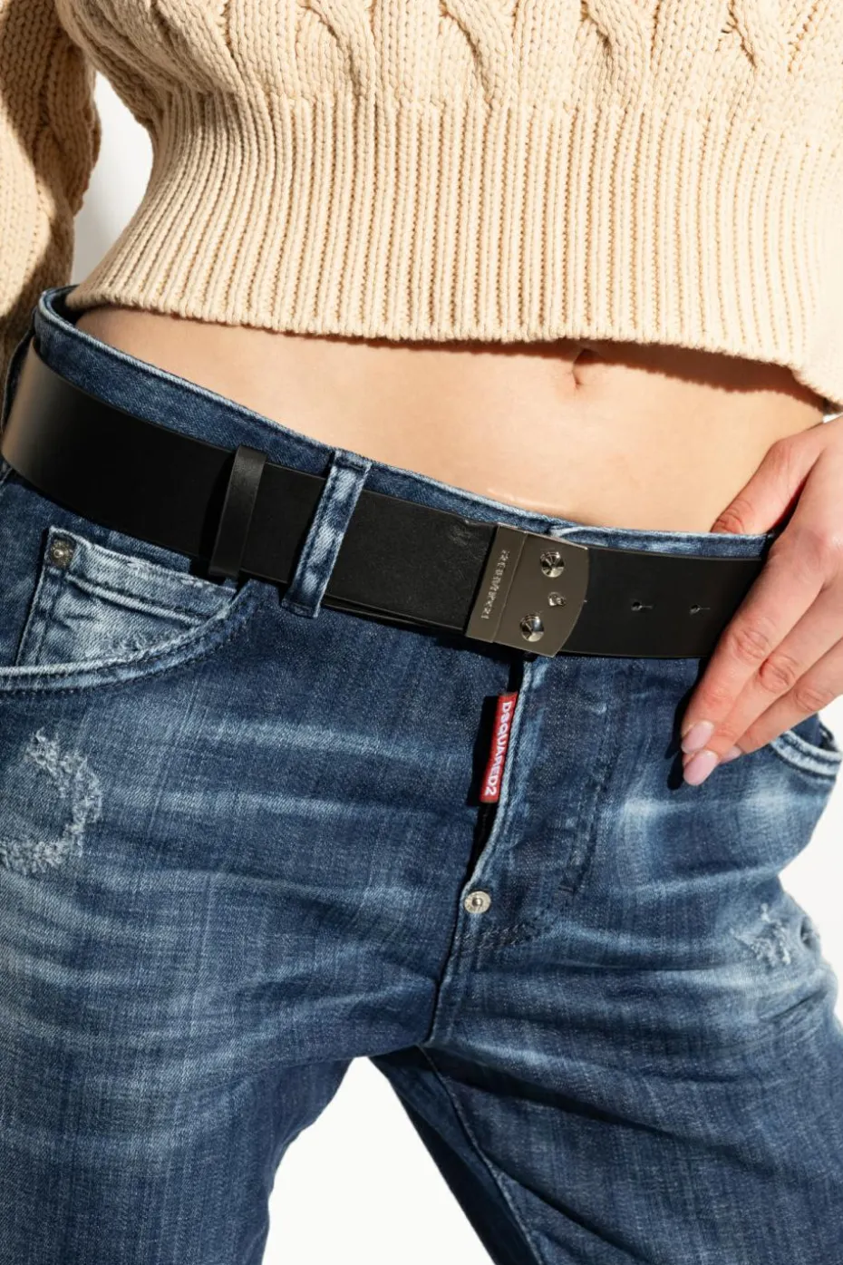 Dsquared2 CZARNY Skórzany pasek