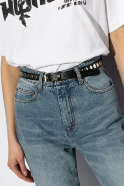Dsquared2 CZARNY Skórzany pasek z ćwiekami