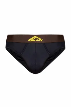 Dsquared2 CZARNY Slipy z logo