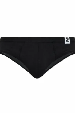 Dsquared2 CZARNY Slipy z logo
