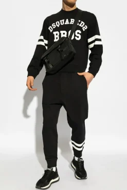 Dsquared2 CZARNY Spodnie z logo
