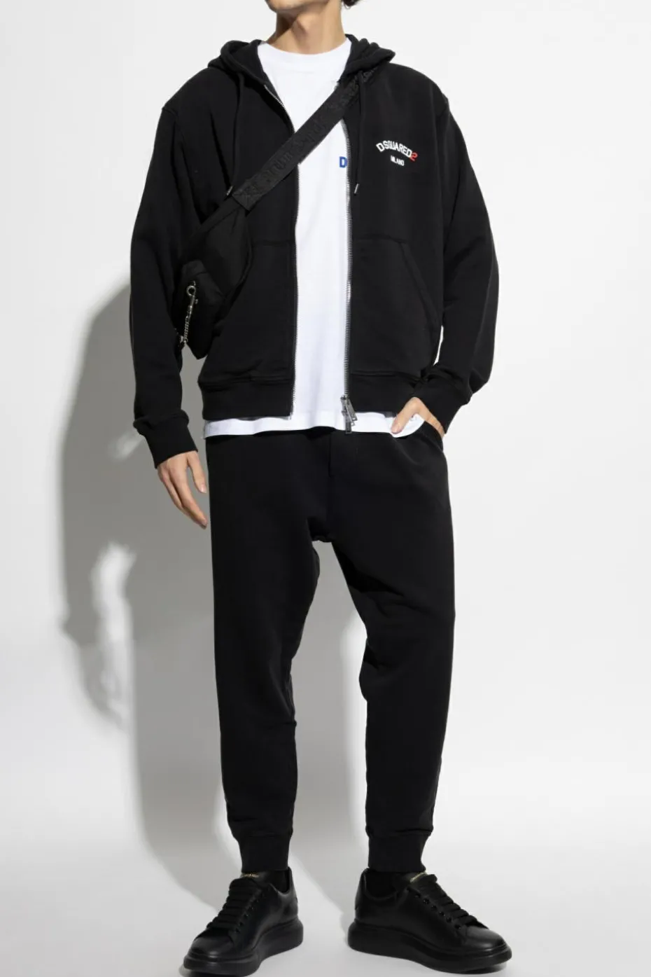 Dsquared2 CZARNY Spodnie dresowe z logo