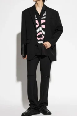 Dsquared2 CZARNY Spodnie w kant