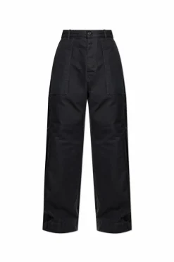 Dsquared2 CZARNY Spodnie z szerokimi nogawkami