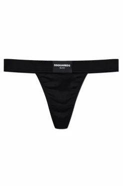 Dsquared2 CZARNY Stringi z logo