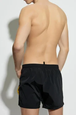 Dsquared2 CZARNY Szorty kąpielowe z logo