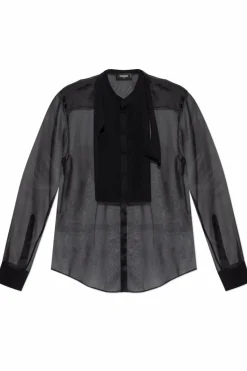 Dsquared2 CZARNY Transparentna koszula