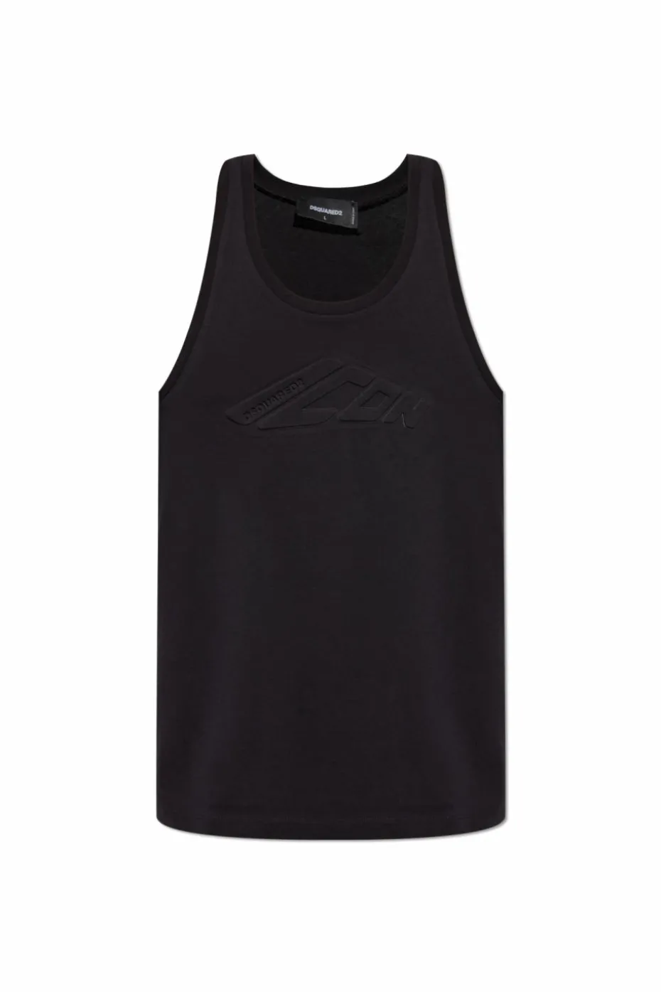 Dsquared2 CZARNY T-shirt bez rękawów
