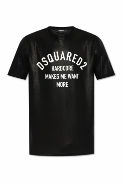 Dsquared2 CZARNY T-shirt z nadrukiem