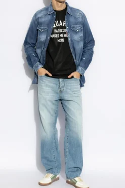 Dsquared2 CZARNY T-shirt z nadrukiem