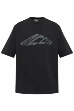 Dsquared2 CZARNY T-shirt z logo