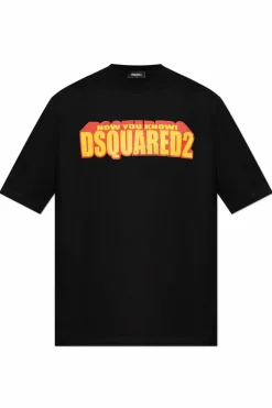 Dsquared2 CZARNY T-shirt z logo