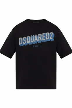 Dsquared2 CZARNY T-shirt z logo