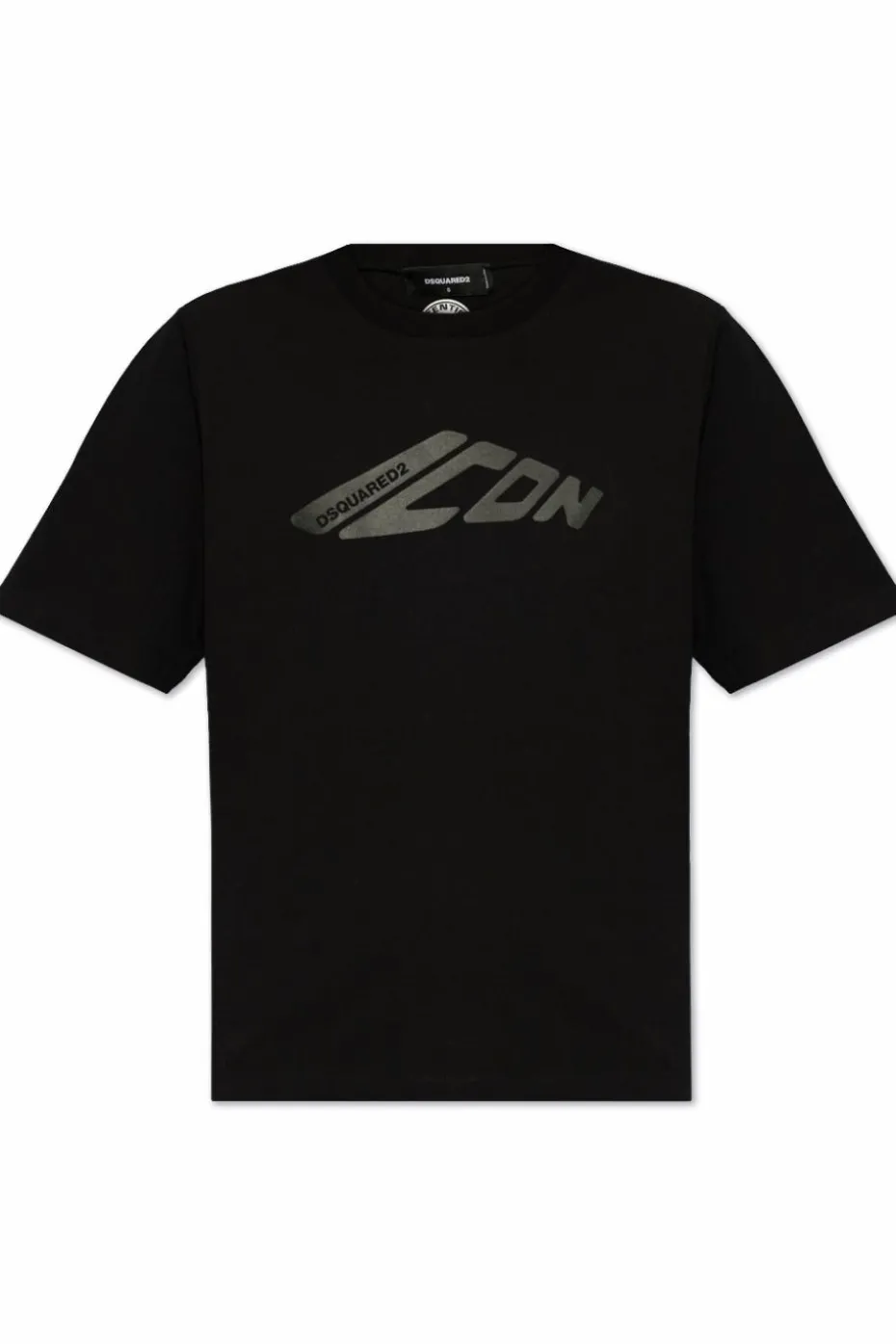 Dsquared2 CZARNY T-shirt z nadrukowanym logo
