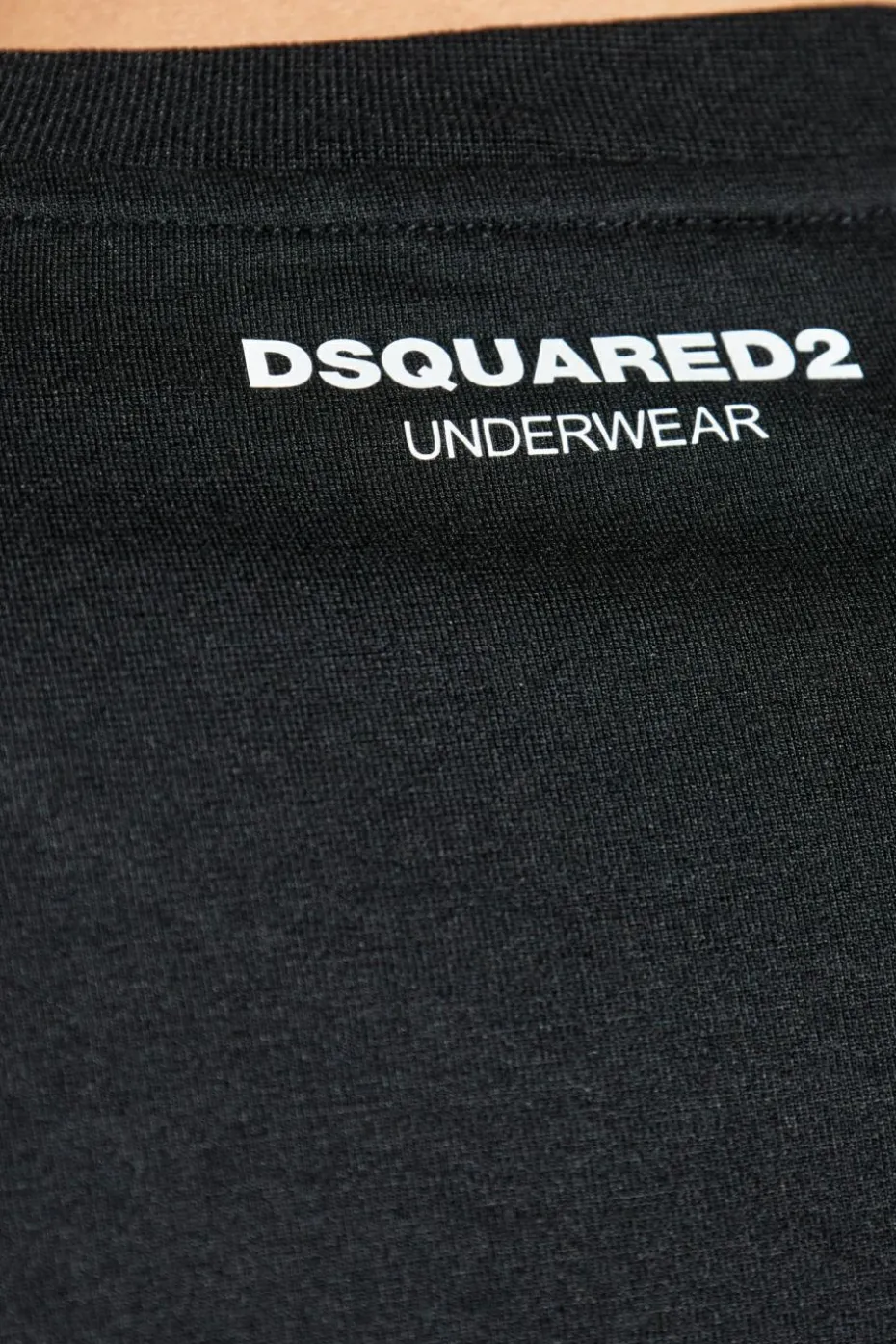 Dsquared2 CZARNY T-shirt z bieliźniany z okrągłym dekoltem