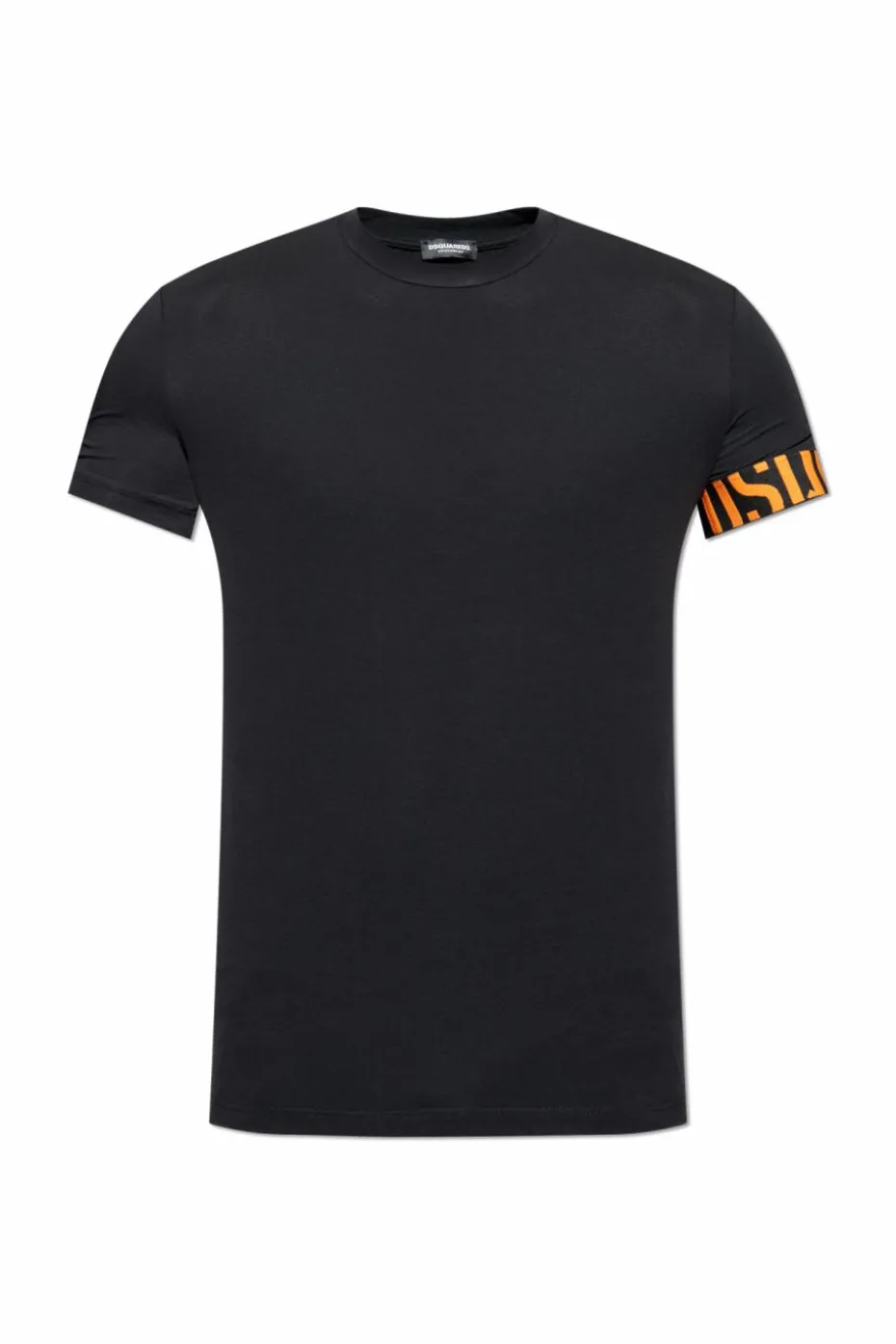 Dsquared2 CZARNY T-shirt z bieliźniany z okrągłym dekoltem