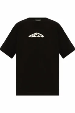 Dsquared2 CZARNY T-shirt z logo