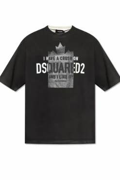Dsquared2 CZARNY T-shirt z logo