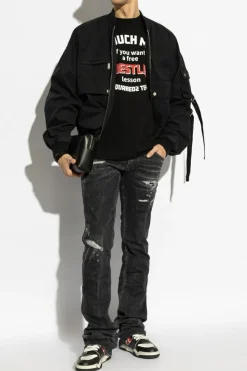 Dsquared2 CZARNY T-shirt z nadrukiem