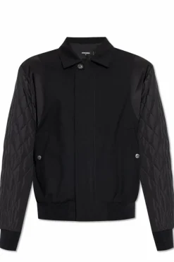 Dsquared2 CZARNY Wełniana kurtka