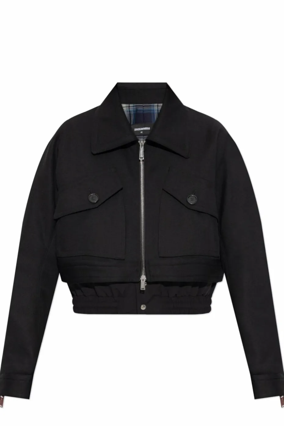 Dsquared2 CZARNY Wełniana kurtka
