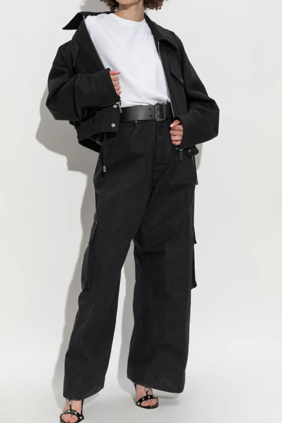 Dsquared2 CZARNY Wełniana kurtka