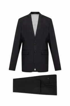 Dsquared2 CZARNY Wełniany garnitur