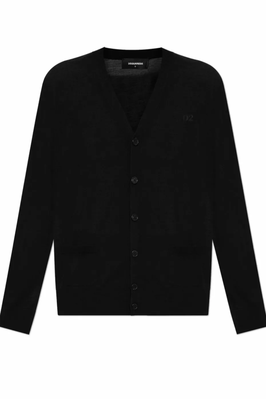 Dsquared2 CZARNY Wełniany kardigan