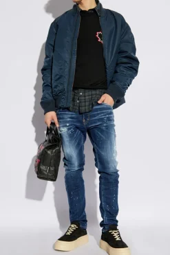 Dsquared2 CZARNY Wełniany sweter z logo