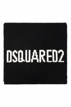 Dsquared2 CZARNY Wełniany szal