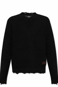 Dsquared2 CZARNY Wełniany sweter