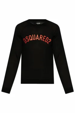 Dsquared2 CZARNY Wełniany sweter