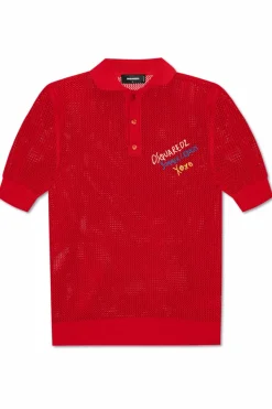 Dsquared2 CZERWONY Polo kapsuła `Summer Lovers`