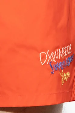 Dsquared2 CZERWONY Szorty kąpielowe kapsuła 'Summer Lovers'