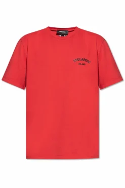 Dsquared2 CZERWONY T-shirt z logo