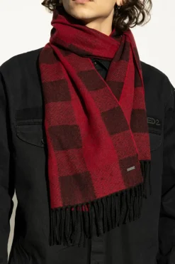 Dsquared2 CZERWONY Wełniany szal
