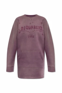 Dsquared2 FIOLETOWY Bluza z logo