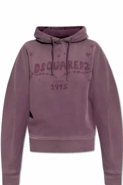 Dsquared2 FIOLETOWY Bluza z logo