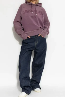Dsquared2 FIOLETOWY Bluza z logo