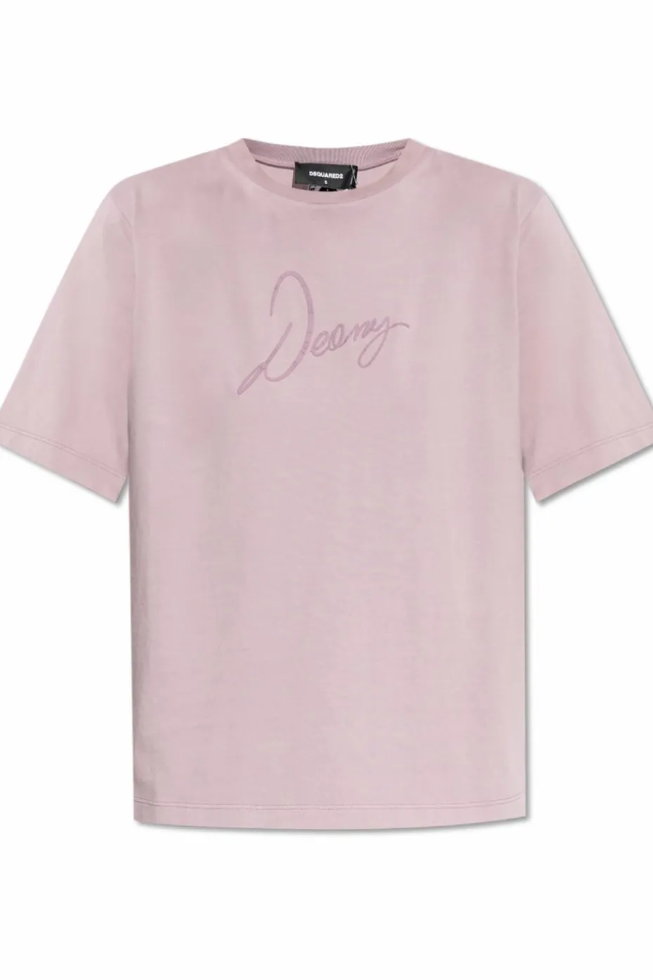 Dsquared2 FIOLETOWY T-shirt z nadrukowanym logo
