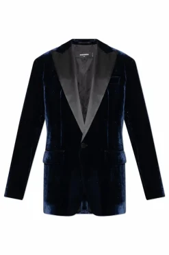 Dsquared2 GRANATOWY Aksamitna marynarka