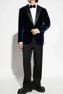 Dsquared2 GRANATOWY Aksamitna marynarka