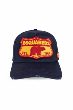 Dsquared2 GRANATOWY Czapka z daszkiem
