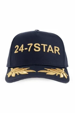 Dsquared2 GRANATOWY Czapka z daszkiem