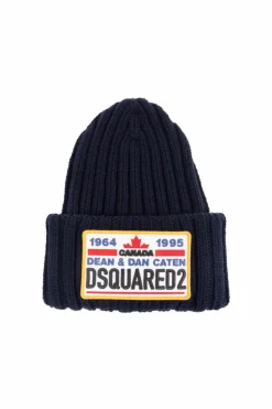 Dsquared2 GRANATOWY Czapka z logo
