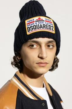 Dsquared2 GRANATOWY Czapka z logo