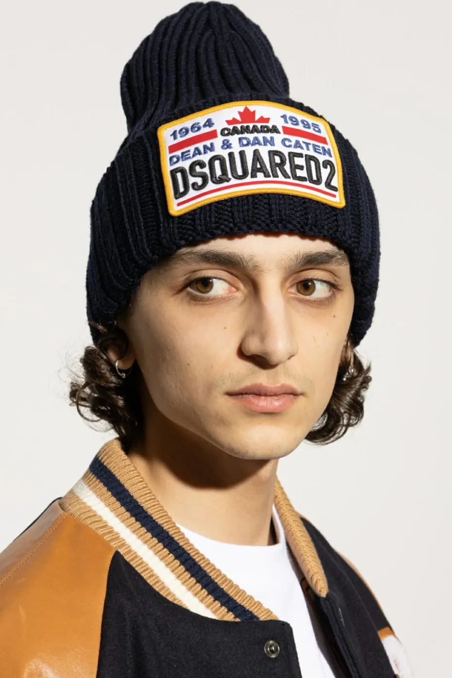 Dsquared2 GRANATOWY Czapka z logo